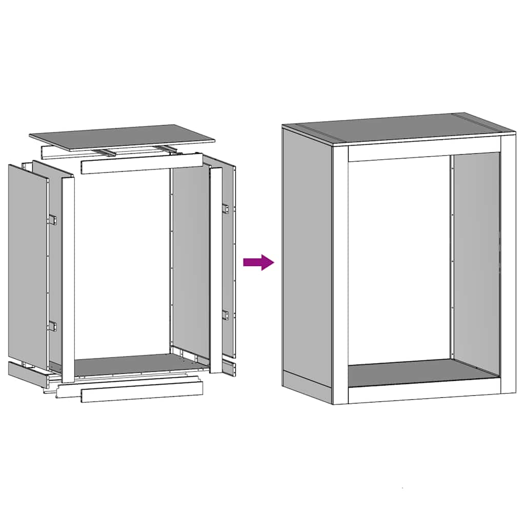 Ράφι Καυσόξυλων 60x40x80 εκ. Γαλβανιζέ Ατσάλι
