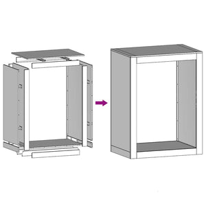 Ράφι Καυσόξυλων 60x40x80 εκ. Γαλβανιζέ Ατσάλι