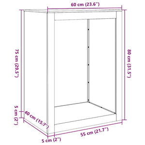 Ράφι Καυσόξυλων 60x40x80 εκ. Γαλβανιζέ Ατσάλι