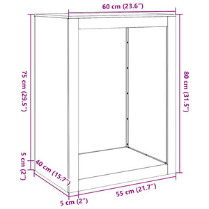 Ράφι για καυσόξυλα  60x40x80 cm Ατσάλι σκληρυθέν στον αέρα