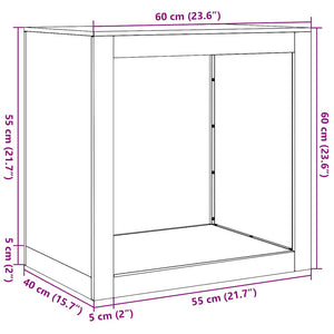 Ράφι για καυσόξυλα  60x40x60 cm Ατσάλι σκληρυθέν στον αέρα