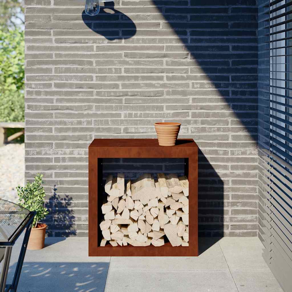 Ράφι για καυσόξυλα  60x40x60 cm Ατσάλι σκληρυθέν στον αέρα