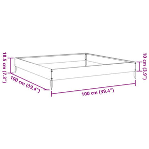 Ζαρντινιέρα Υπερυψωμένη Ανθρακί 100x100x18,5 εκ. Ατσάλι