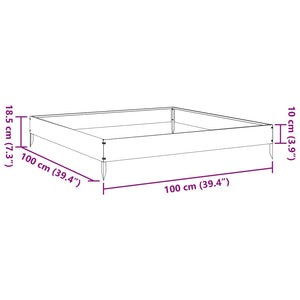 Ζαρντινιέρα Υπερυψωμένη Λαδί 100x100x18,5 εκ. Ατσάλι