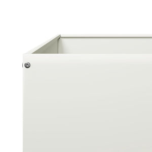 Ζαρντινιέρα Υπερυψωμένη Λευκό 100x100x26 εκ. Ατσάλι