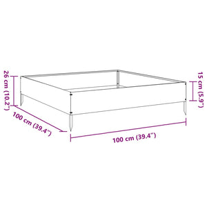 Ζαρντινιέρα Υπερυψωμένη Ανθρακί 100x100x26 εκ. Ατσάλι