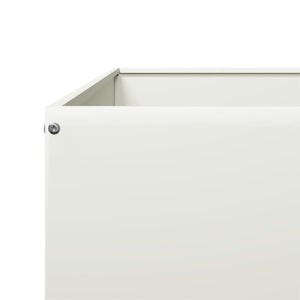 Ζαρντινιέρα Υπερυψωμένη Λευκό 100x100x33,5 εκ. Ατσάλι