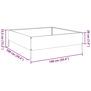 Ζαρντινιέρα Υπερυψωμένη Λευκό 100x100x33,5 εκ. Ατσάλι