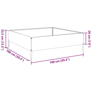 Ζαρντινιέρα Υπερυψωμένη 100x100x33,5 εκ. Γαλβανισμένο Χάλυβα