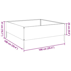 Ζαρντινιέρα Υπερυψωμένη Ανθρακί 100x100x41 εκ. Ατσάλι