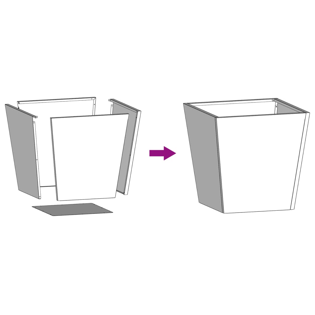 Ζαρντινιέρα Μαύρη 40 x 40 x 40 εκ. από Ατσάλι