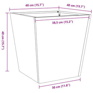 Ζαρντινιέρες Κήπου 2 τεμ. Μαύρο 40x40x40 εκ. από Ατσάλι - Pakobazaar