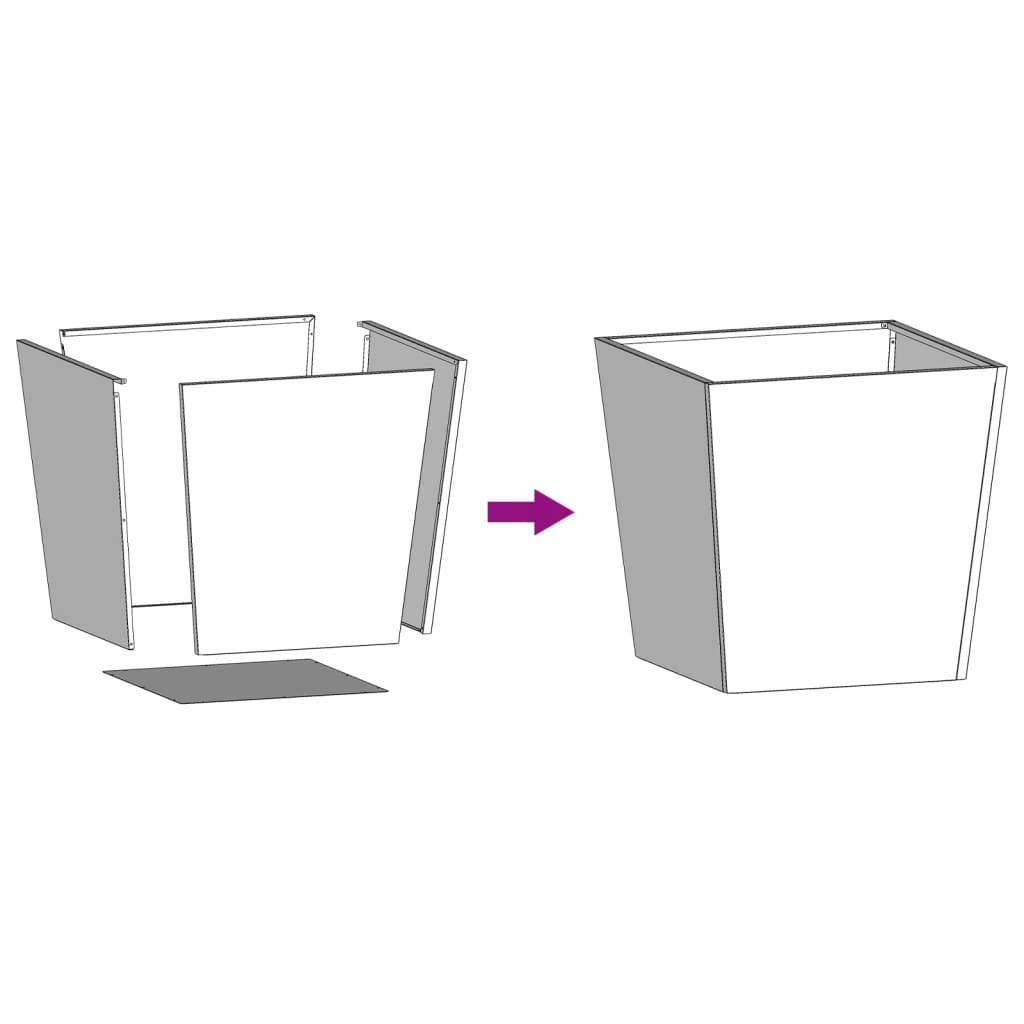 Ζαρντινιέρες Κήπου 2 τεμ. Ανθρακί 50x50x50 εκ. από Ατσάλι - Pakobazaar