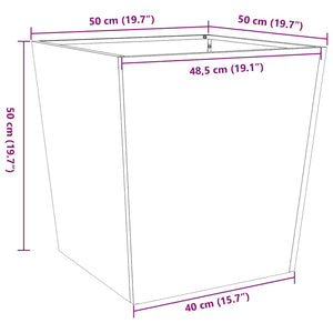 Ζαρντινιέρα Κήπου 50x50x50 εκ. από Γαλβανισμένο Χάλυβα
