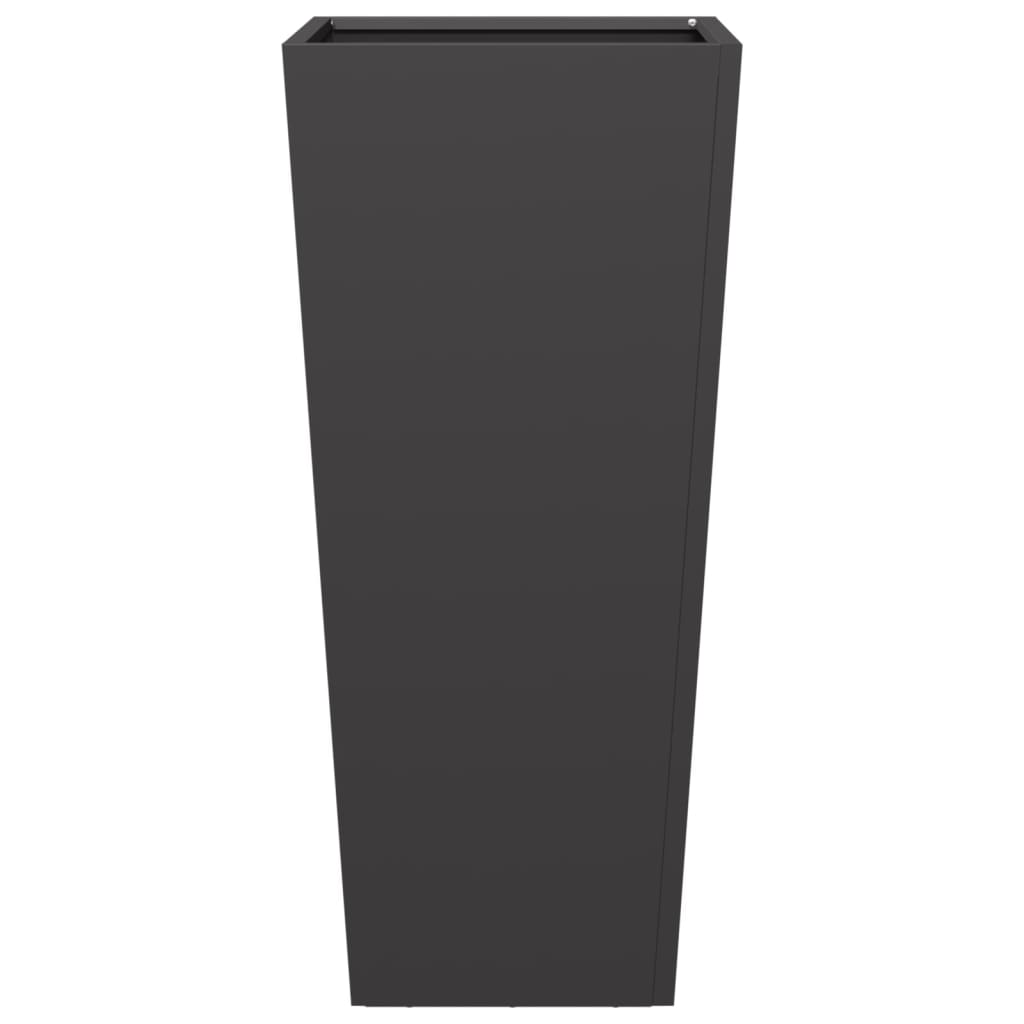 Ζαρντινιέρα Κήπου Μαύρη 35x35x75 εκ. από Ατσάλι