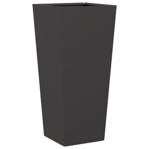 Ζαρντινιέρα Κήπου Μαύρη 35x35x75 εκ. από Ατσάλι