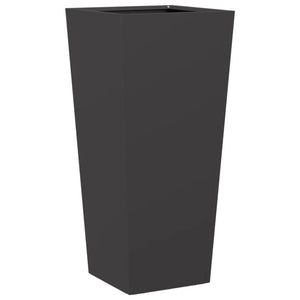 Ζαρντινιέρες Κήπου 2 τεμ. Μαύρο 35x35x75 εκ από Ατσάλι