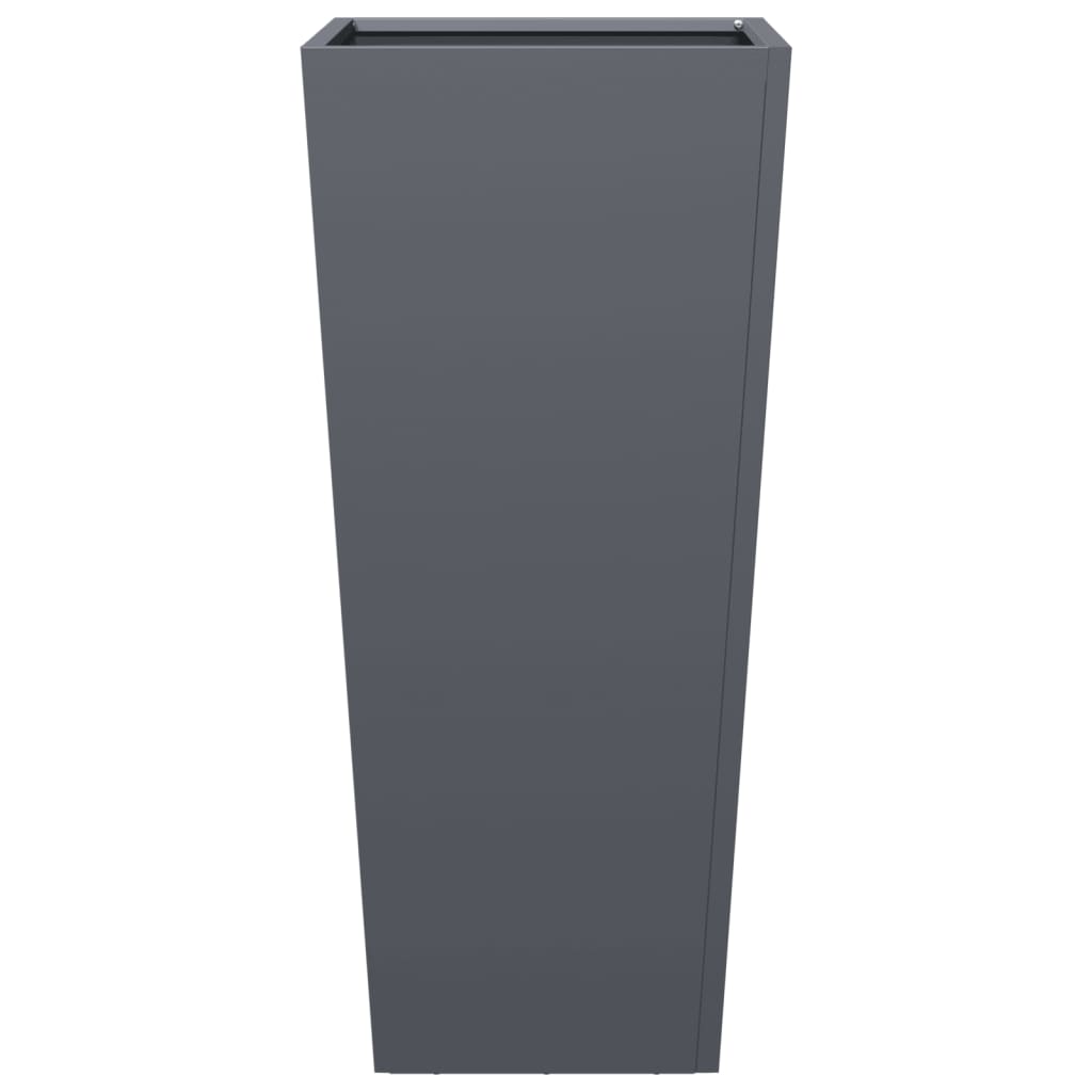 Ζαρντινιέρες Κήπου 2 τεμ. Ανθρακί 35x35x75 εκ. από Ατσάλι - Pakobazaar