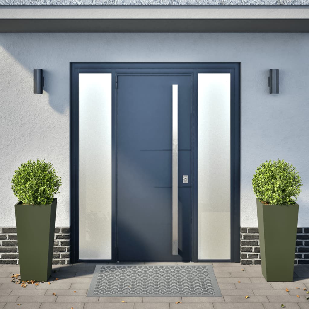 Ζαρντινιέρες Κήπου 2 τεμ. Λαδί 35x35x75 εκ. από Ατσάλι