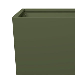 Ζαρντινιέρες Κήπου 2 τεμ. Λαδί 35x35x75 εκ. από Ατσάλι