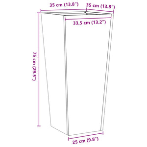 Ζαρντινιέρες Κήπου 2 τεμ. 35x35x75 εκ. από Ανοξείδωτο Ατσάλι
