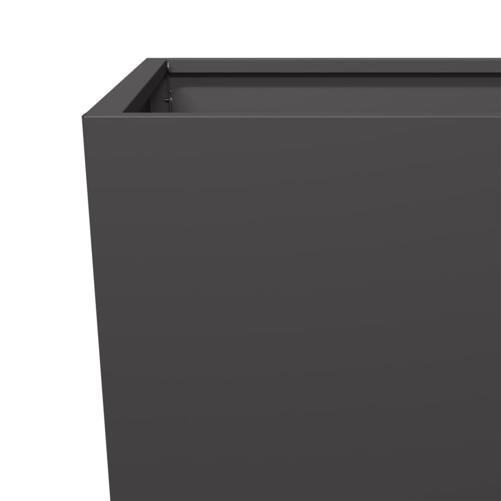 Ζαρντινιέρα Κήπου Μαύρη 45x45x75 εκ. από Ατσάλι