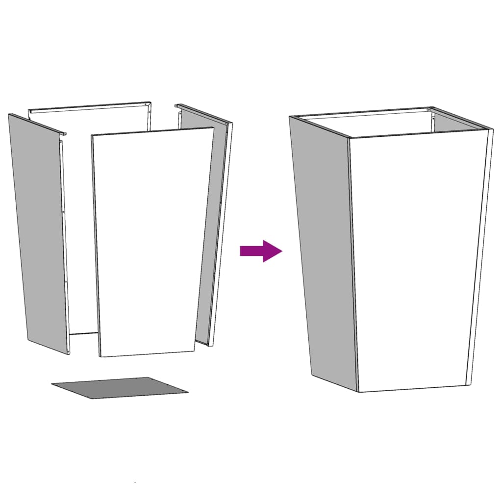 Ζαρντινιέρες Κήπου 2 τεμ. Λευκό 45x45x75 εκ από Ατσάλι