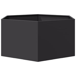 Ζαρντινιέρα Κήπου Εξάγωνη Μαύρη 104x90x45 εκ. Ατσάλι - Pakobazaar
