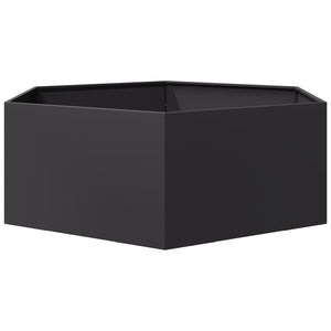 Ζαρντινιέρα Κήπου Εξάγωνη Μαύρη 138x120x45 εκ. Ατσάλι - Pakobazaar
