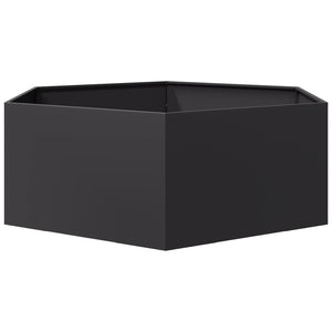 Ζαρντινιέρα Κήπου Εξάγωνη Μαύρη 138x120x45 εκ. Ατσάλι - Pakobazaar
