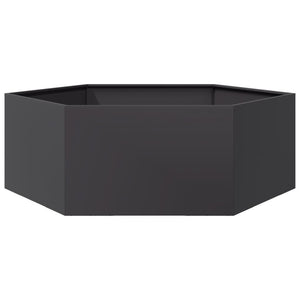 Ζαρντινιέρα Κήπου Εξάγωνη Μαύρη 138x120x45 εκ. Ατσάλι - Pakobazaar