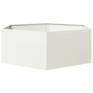 Ζαρντινιέρα Κήπου Εξάγωνη Λευκή 138x120x45 εκ. Ατσάλι