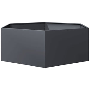 Ζαρντινιέρα Κήπου Εξάγωνη Ανθρακί 138x120x45 εκ. Ατσάλι - Pakobazaar