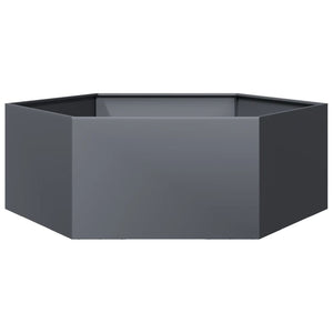 Ζαρντινιέρα Κήπου Εξάγωνη Ανθρακί 138x120x45 εκ. Ατσάλι - Pakobazaar