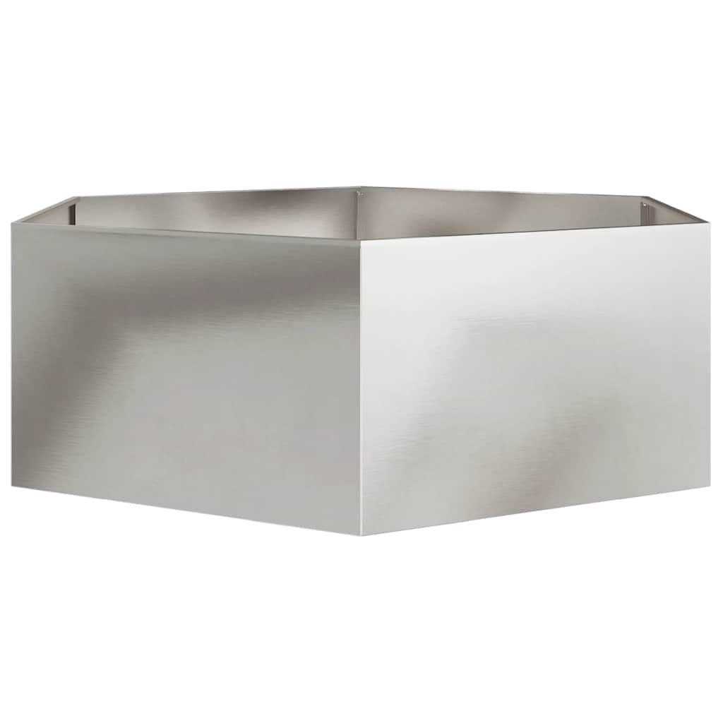 Ζαρντινιέρα Κήπου Εξάγωνη 138x120x45 εκ. Ανοξείδωτο Ατσάλι