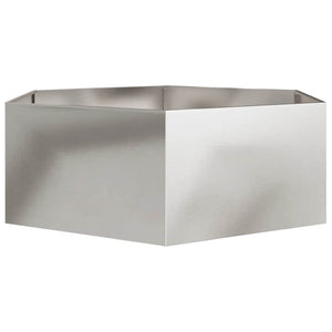 Ζαρντινιέρα Κήπου Εξάγωνη 138x120x45 εκ. Ανοξείδωτο Ατσάλι