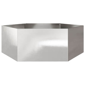 Ζαρντινιέρα Κήπου Εξάγωνη 138x120x45 εκ. Ανοξείδωτο Ατσάλι