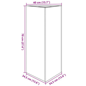 Ζαρντινιέρα Κήπου Λευκή Τρίγωνο 40x34,5x75εκ από Ατσάλι