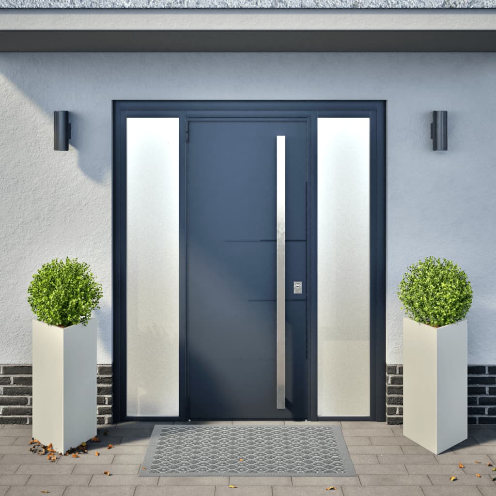 Ζαρντινιέρες Κήπου 2 τεμ. Λευκό Τρίγωνο 40x34,5x70εκ από Ατσάλι