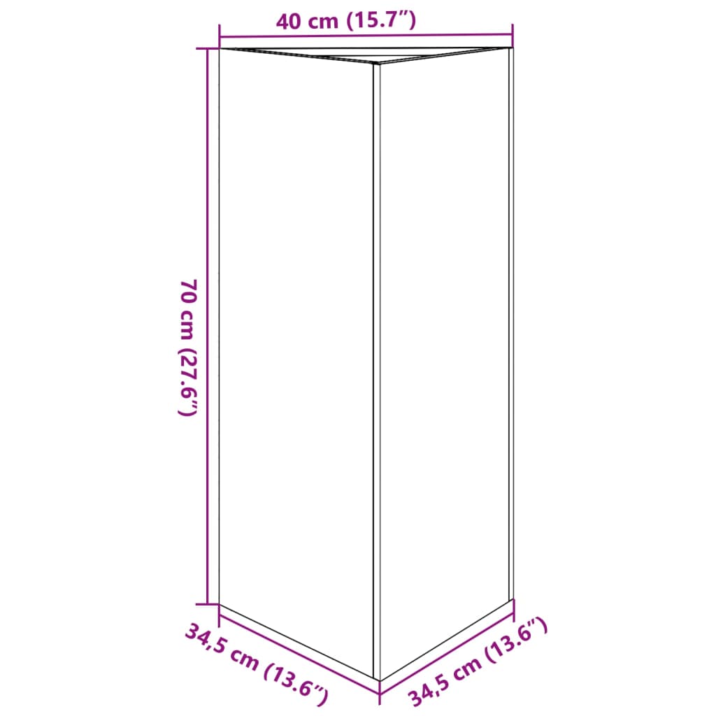 Ζαρντινιέρες Κήπου 2 τεμ. Λαδί Τρίγωνο 40x34,5x70εκ. από Ατσάλι - Pakobazaar