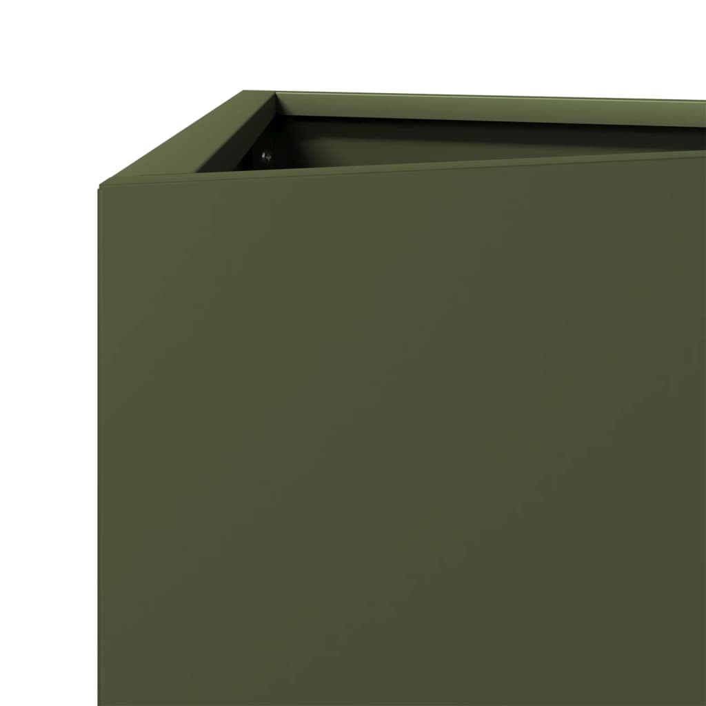 Ζαρντινιέρες Κήπου 2 τεμ. Λαδί Τρίγωνο 40x34,5x70εκ. από Ατσάλι - Pakobazaar