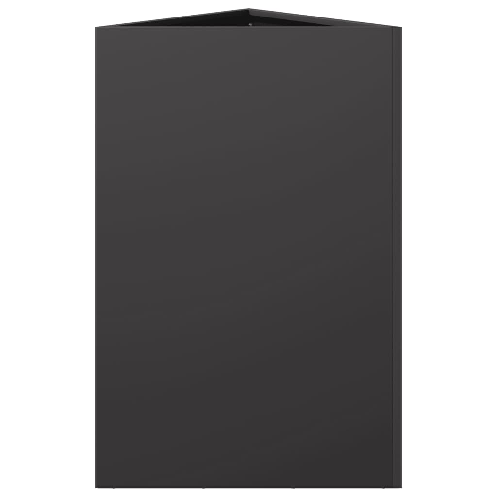 Ζαρντινιέρες Κήπου 2 τεμ. Μαύρο Τρίγωνο 50x43x75 εκ. από Ατσάλι - Pakobazaar