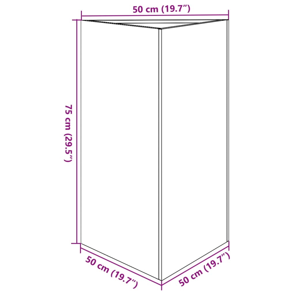 Ζαρντινιέρα Κήπου Λαδί Τρίγωνο 50x43x75 εκ. από Ατσάλι