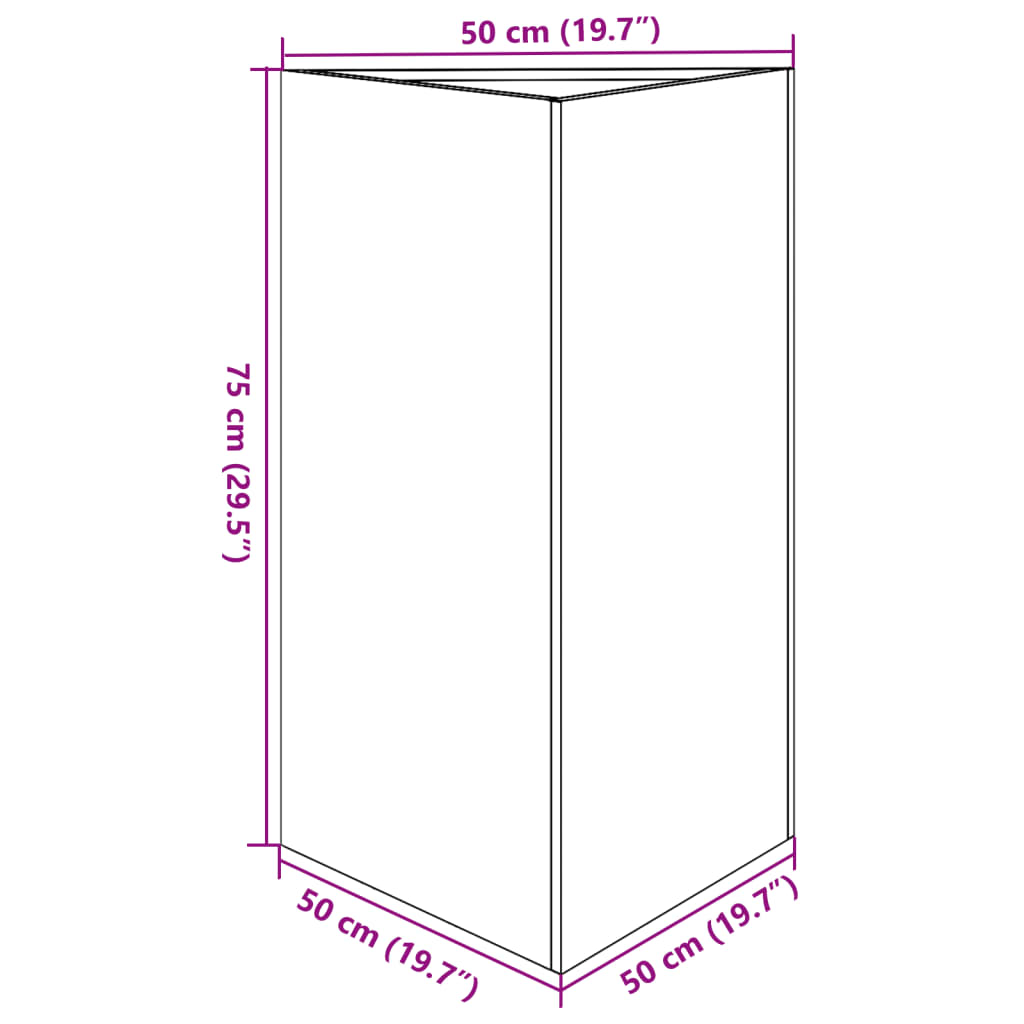 Ζαρντινιέρα Κήπου Τρίγωνο 50x43x75 εκ Ανοξείδωτο Ατσάλι