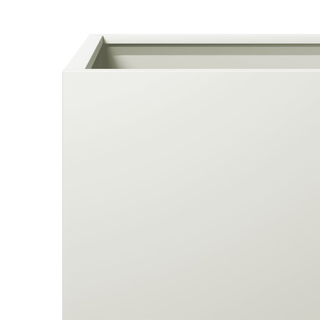 Ζαρντινιέρες Κήπου 2 τεμ. Λευκό 30x30x30 εκ. από Ατσάλι