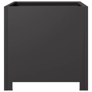 Ζαρντινιέρες Κήπου 2 τεμ. Μαύρο 40x40x40 εκ. από Ατσάλι
