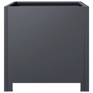 Ζαρντινιέρες Κήπου 2 τεμ. Ανθρακί 40x40x40 εκ. από Ατσάλι