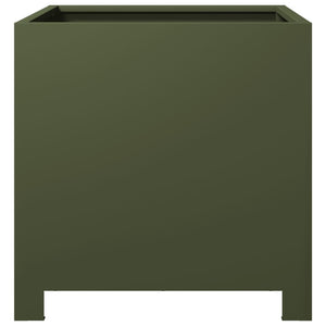 Ζαρντινιέρες Κήπου 2 τεμ. Λαδί 40x40x40 εκ. από Ατσάλι