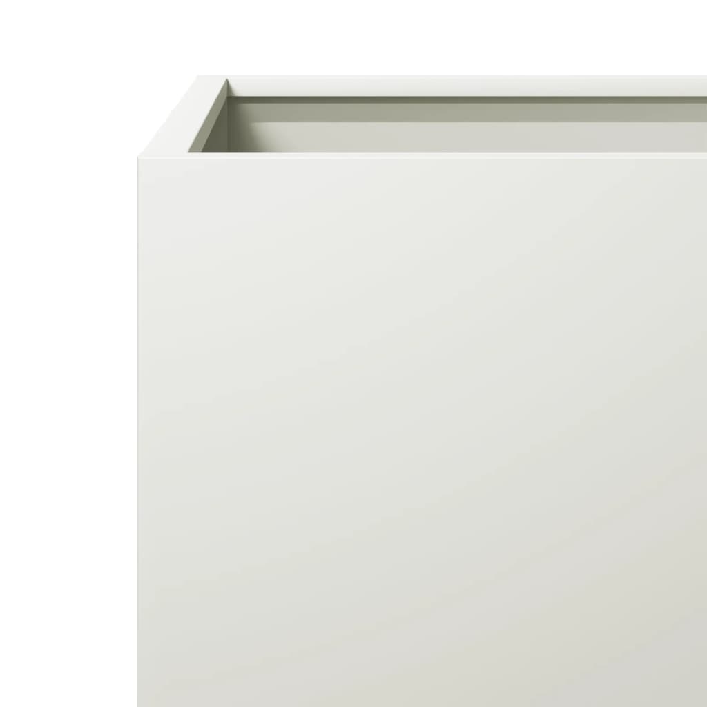 Ζαρντινιέρα Κήπου Λευκό 50 x 50 x 50 εκ από Ατσάλι