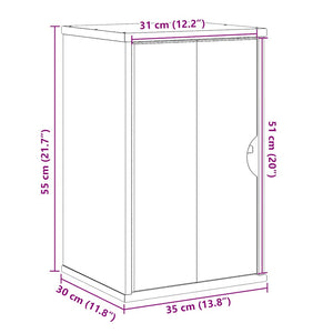 Ντουλάπι Μπάνιου Επιτοίχιο OTTA 35x30x55 εκ. Μασίφ Ξύλο Πεύκου